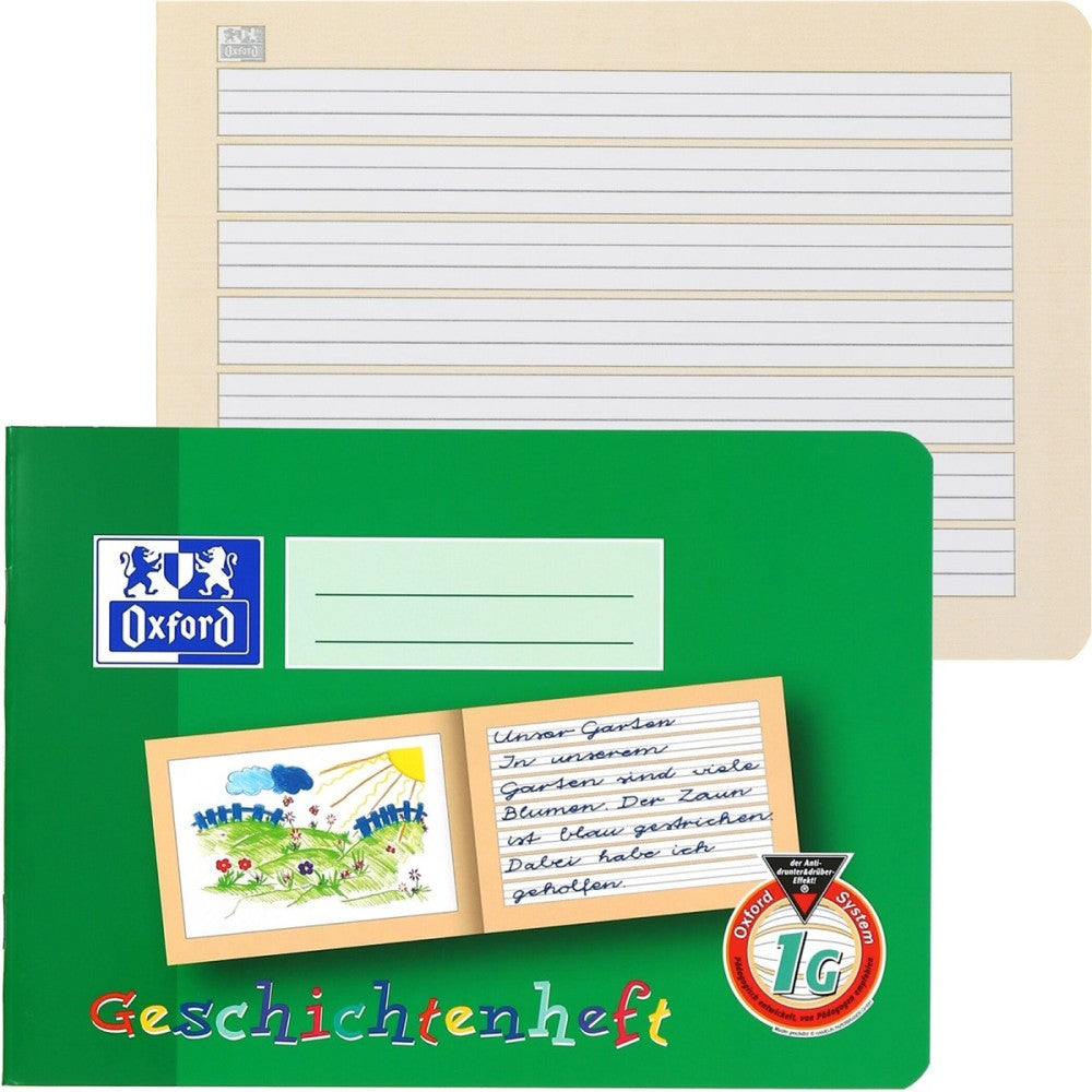 Oxford Geschichtenheft / A5 / quer / 16 Blatt / Lineatur 1 / liniert