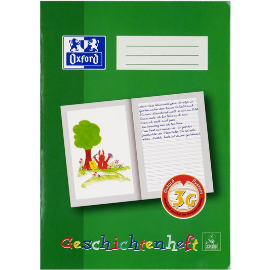 Oxford Geschichtenheft / A4 / 16 Blatt / Lineatur 3G / liniert