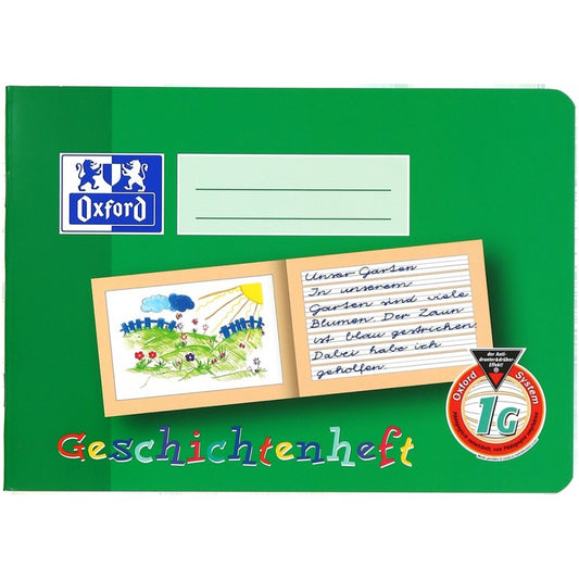 Oxford Geschichtenheft / A5 / quer / 16 Blatt / Lineatur 1 / liniert