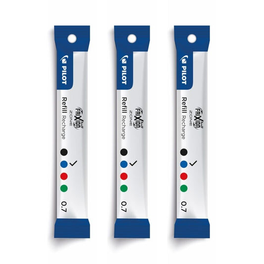 Pilot 3er-Set Großraum-Metall-Mine FriXion Zone 0.7 / M / Blau