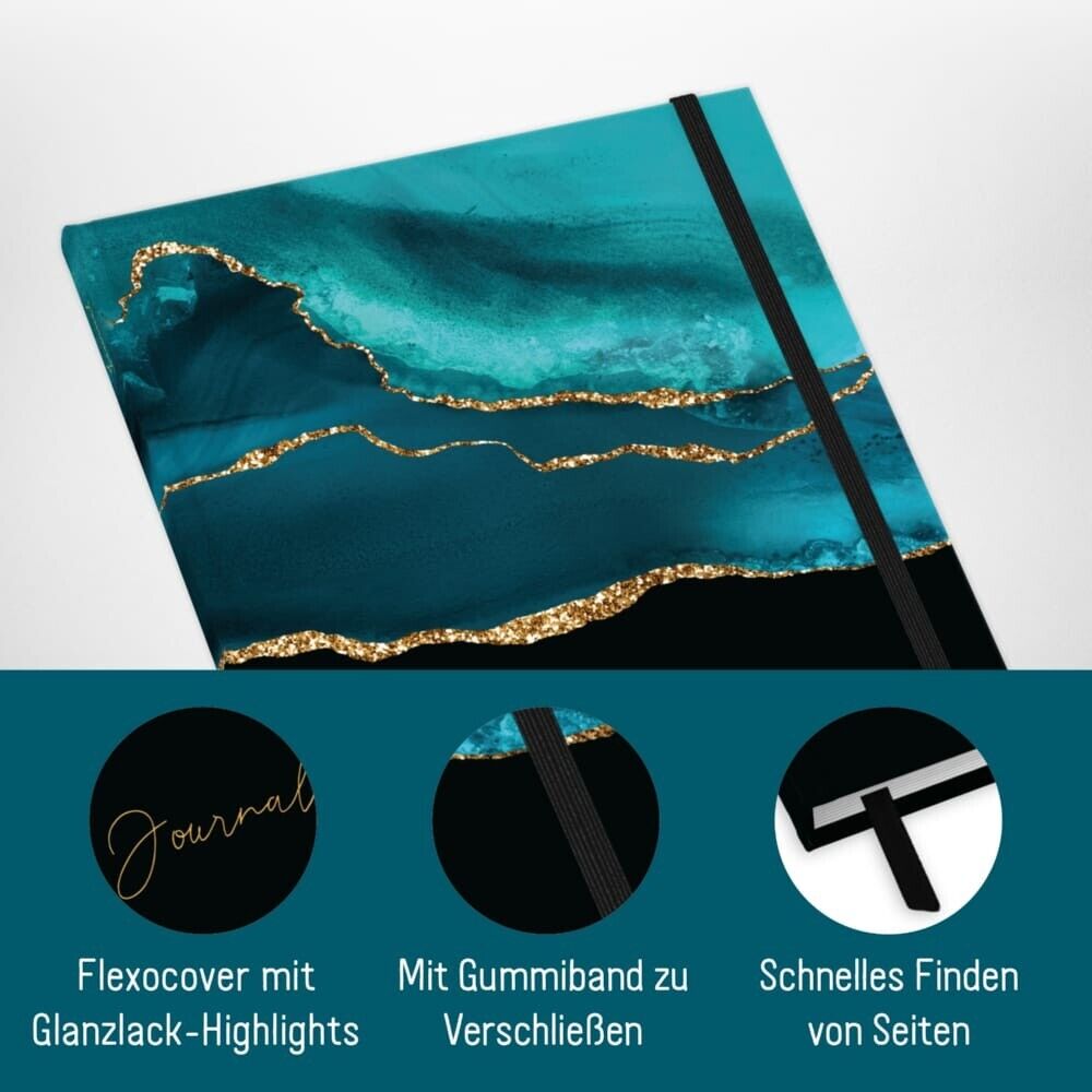 paper&you Journal / A4+ / dotted / Shiny Teal / Häfft-Verlag