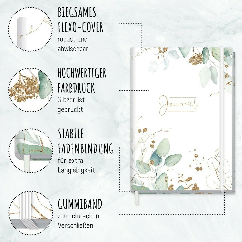 paper&you Journal Classic / A5 / dotted / Blattgold  / vom Häfft-Verlag