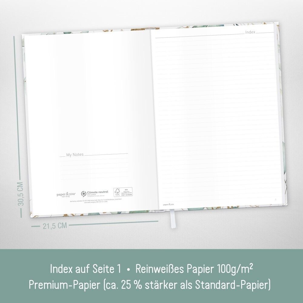 paper&you Journal A4+ / liniert / Blattgold / Häfft-Verlag