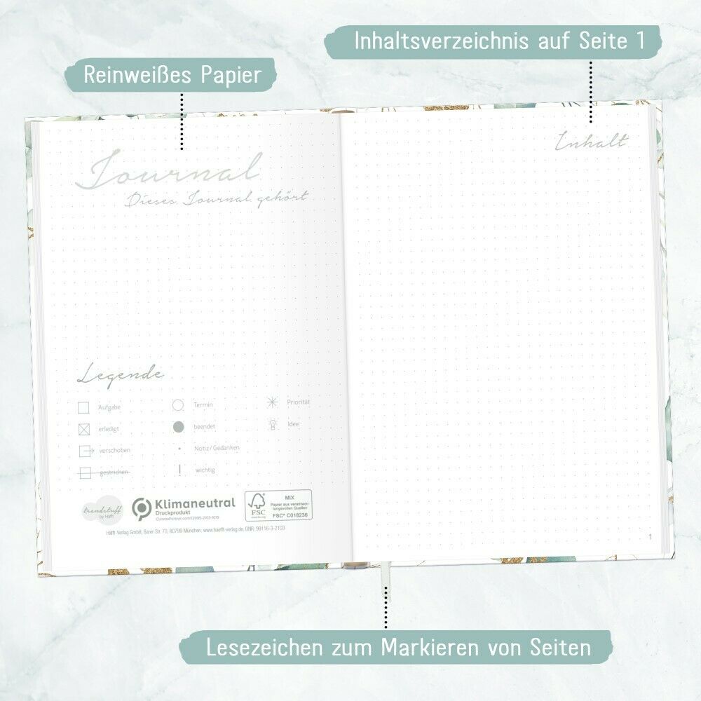 paper&you Journal Classic / A5 / dotted / Blattgold  / vom Häfft-Verlag