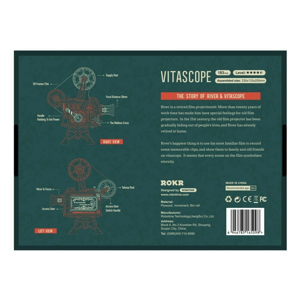 ROKR 3D-Holz-Puzzle Filmprojektor "Vitascope" Modellbausatz