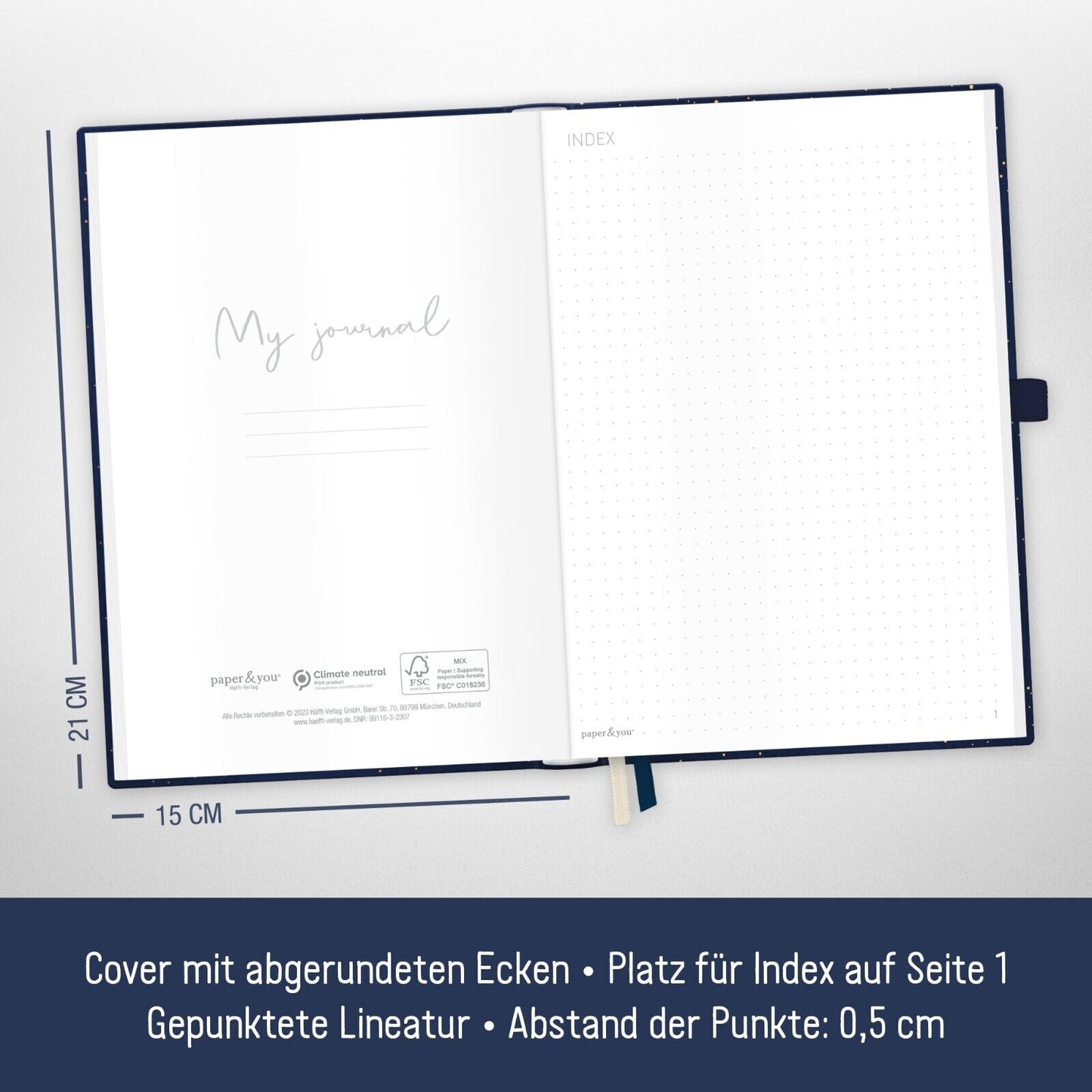 paper&you Journal Premium / dotted / A5 / Make your dreams happen / Häfft