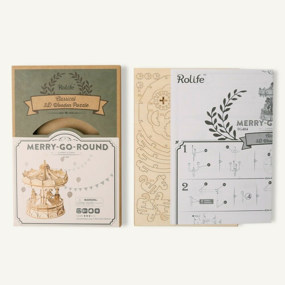Rolife 3D-Holz-Puzzle "Merry-Go-Round" Karussell