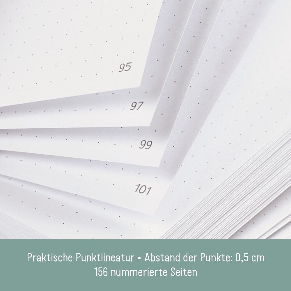 paper&you Journal  A4+ / gepunktet / Minty Leaves / Häfft-Verlag