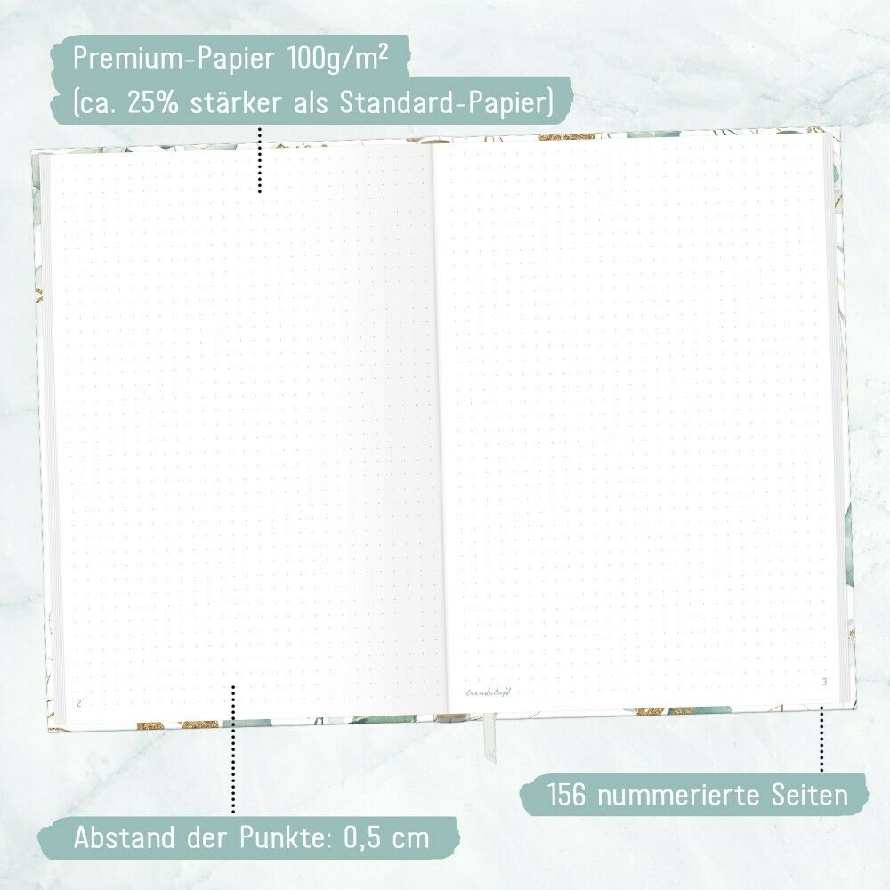 paper&you Journal Classic / A5 / dotted / Blattgold  / vom Häfft-Verlag