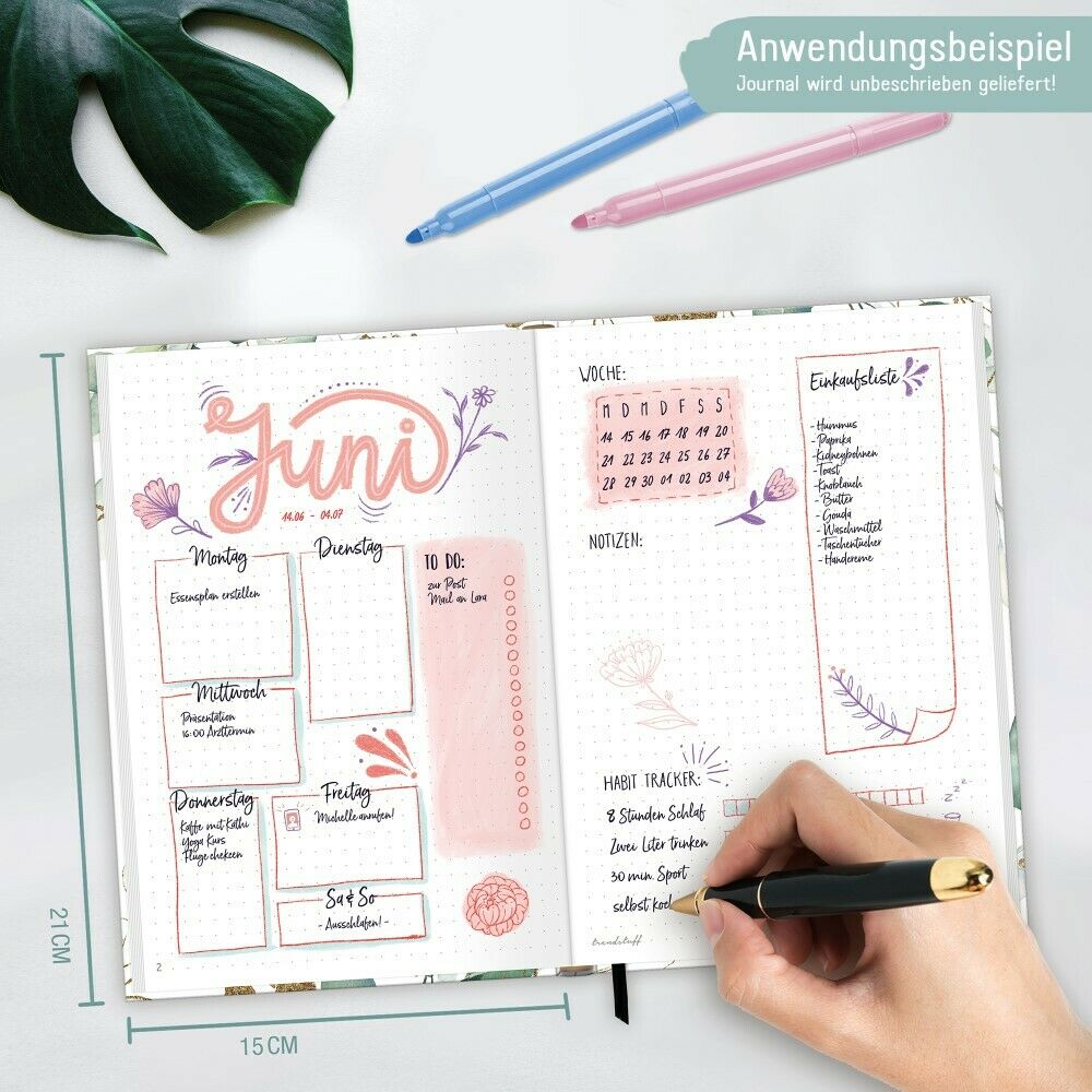 paper&you Journal Classic / A5 / dotted / Blattgold  / vom Häfft-Verlag