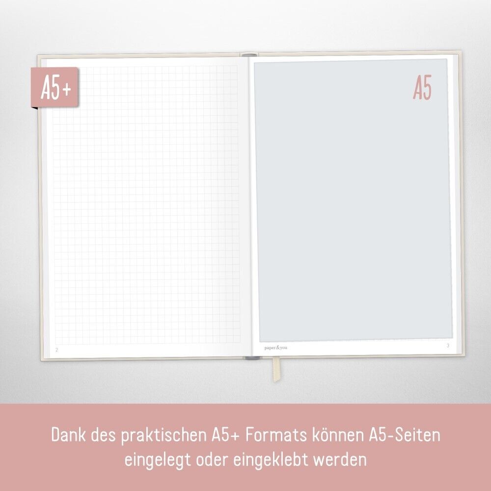paper&you Notizbuch Classic A5 / kariert / Dainty Flower / Häfft-Verlag
