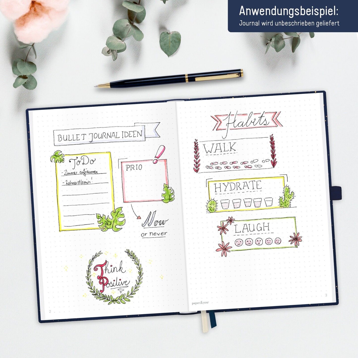 paper&you Journal Premium / dotted / A5 / Make your dreams happen / Häfft
