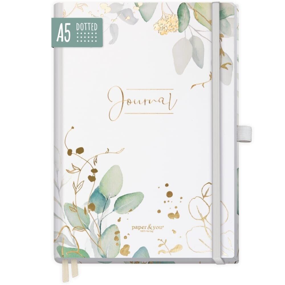 paper&you Journal Premium / dotted / A5 / Blattgold / Häfft-Verlag