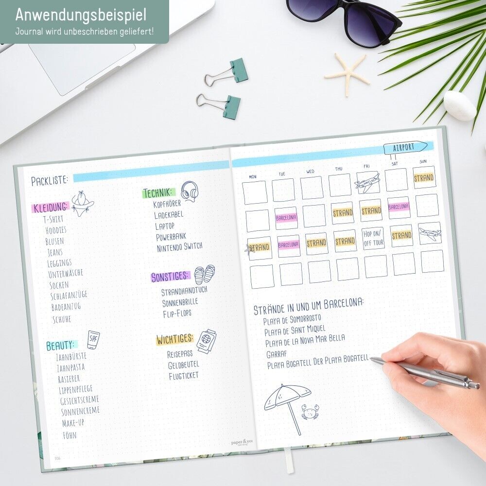 paper&you Journal  A4+ / gepunktet / Minty Leaves / Häfft-Verlag