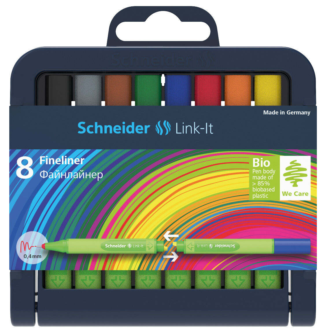 Schneider Link-IT Fineliner Box mit 8 Farben