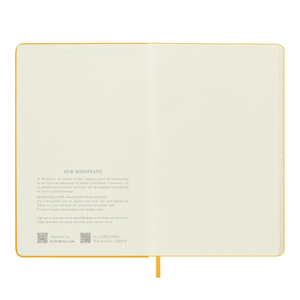Moleskine Notizbuch Hardcover Stoffeinband Large / A5 / liniert / orangegelb
