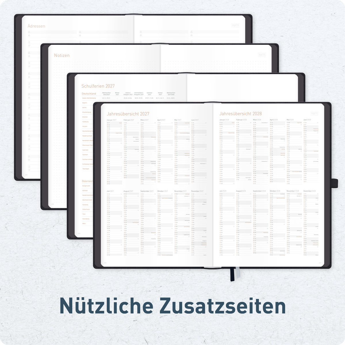 Häfft Organizer Day by Day Maxi Tageskalender 2027 A4+ "Schwarz"