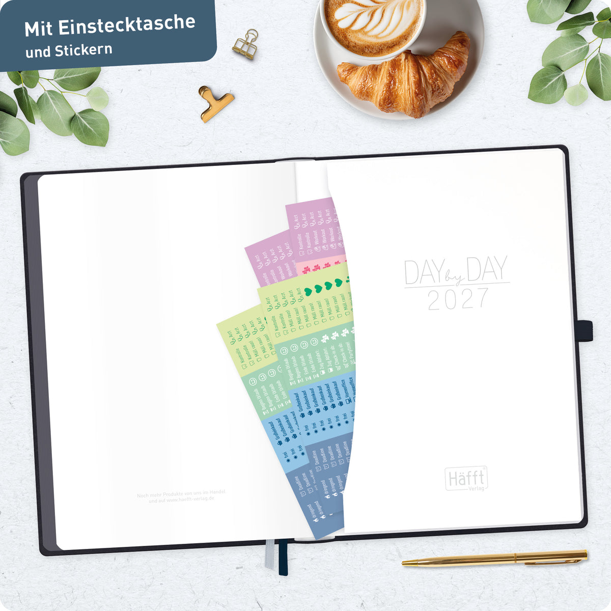 Häfft Organizer Day by Day Maxi Tageskalender 2027 A4+ "Schwarz"