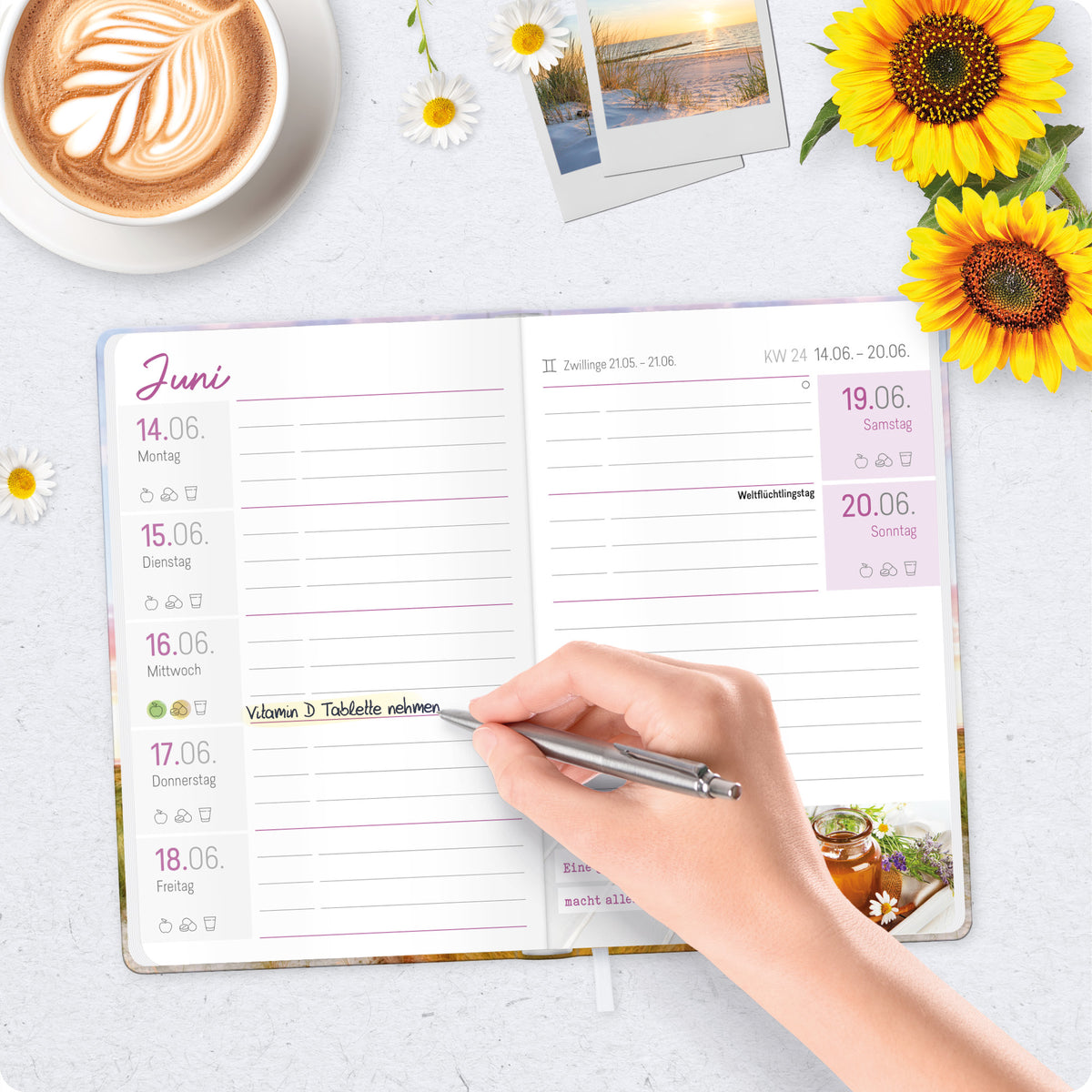 Großdruck-Planung im Detail von Häfft Großdruck-Kalender 2027 A5 - extra große Schrift im Motiv „Leuchtturm“.