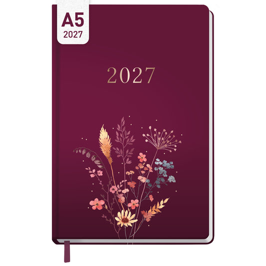 Coveransicht von Häfft Großdruck-Kalender 2027 A5 - extra große Schrift im Motiv „Blumenzauber“.