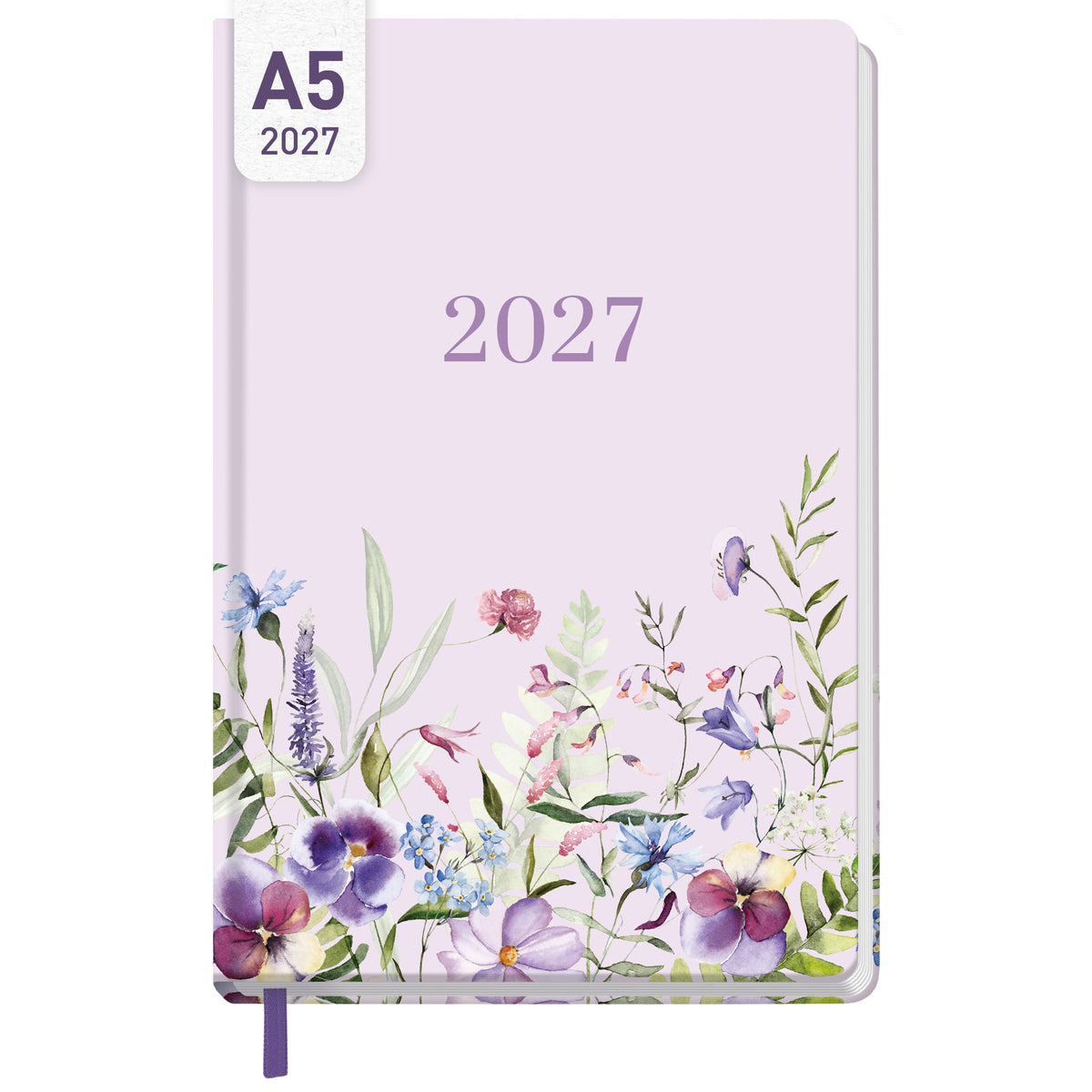 Coveransicht von Häfft Großdruck-Kalender 2027 A5 - extra große Schrift im Motiv „Blütentraum“.