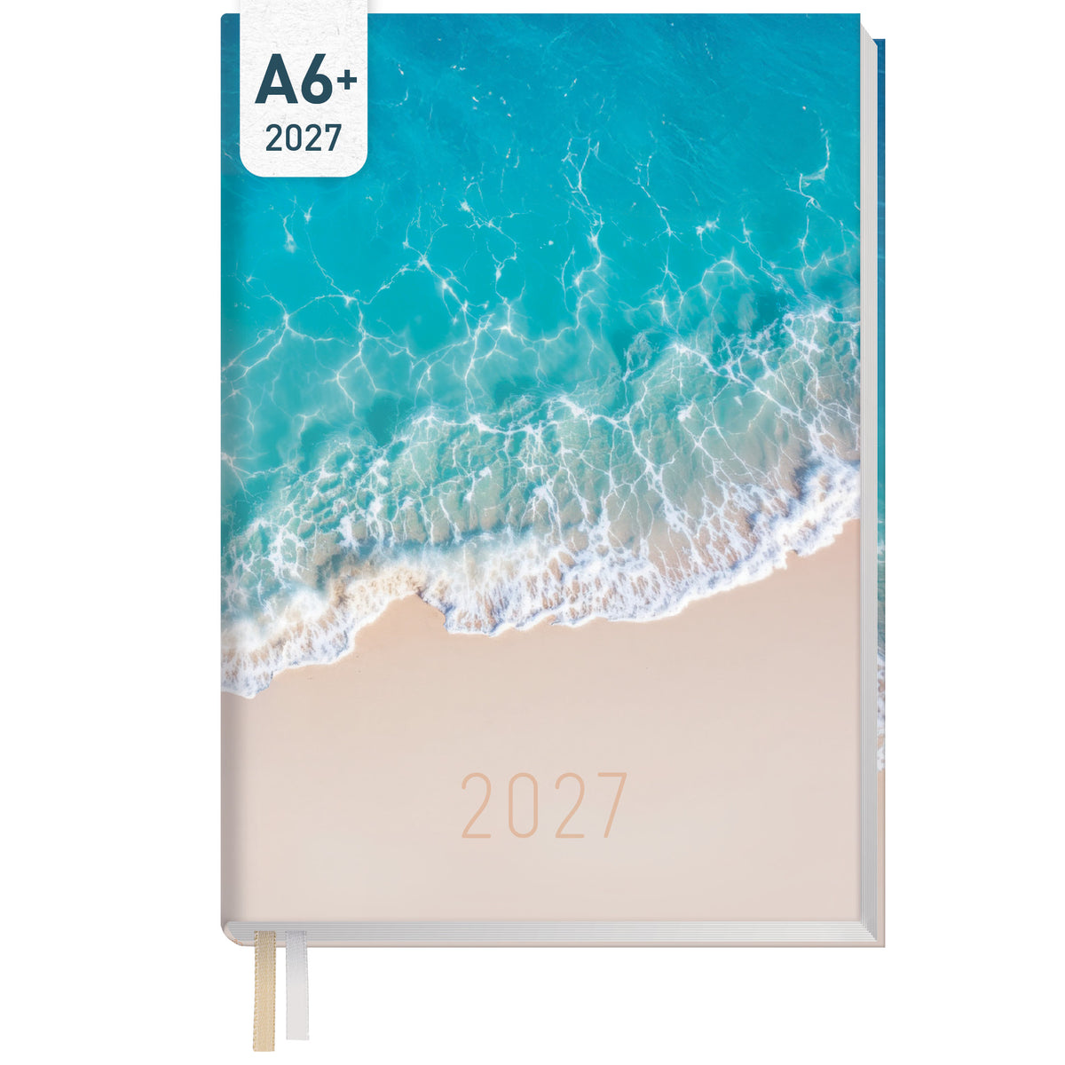 Coveransicht von Häfft Chäff-Timer Mini Kalender 2027 A6+ im Motiv „Summer Beach“.