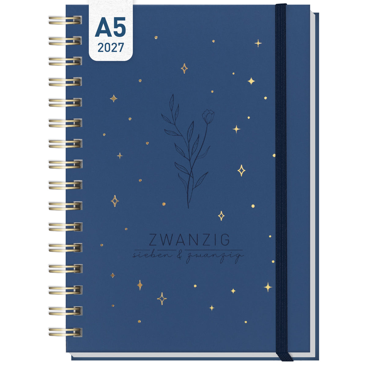 Coveransicht von Häfft Lieblings-Timer Ringbuch-Kalender 2027 A5 im Motiv „Night Flower“.