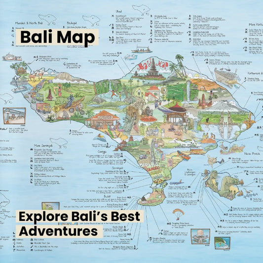 Awesome Maps Strandtuch / Badetuch "Bali Illustrated" (155x90cm)