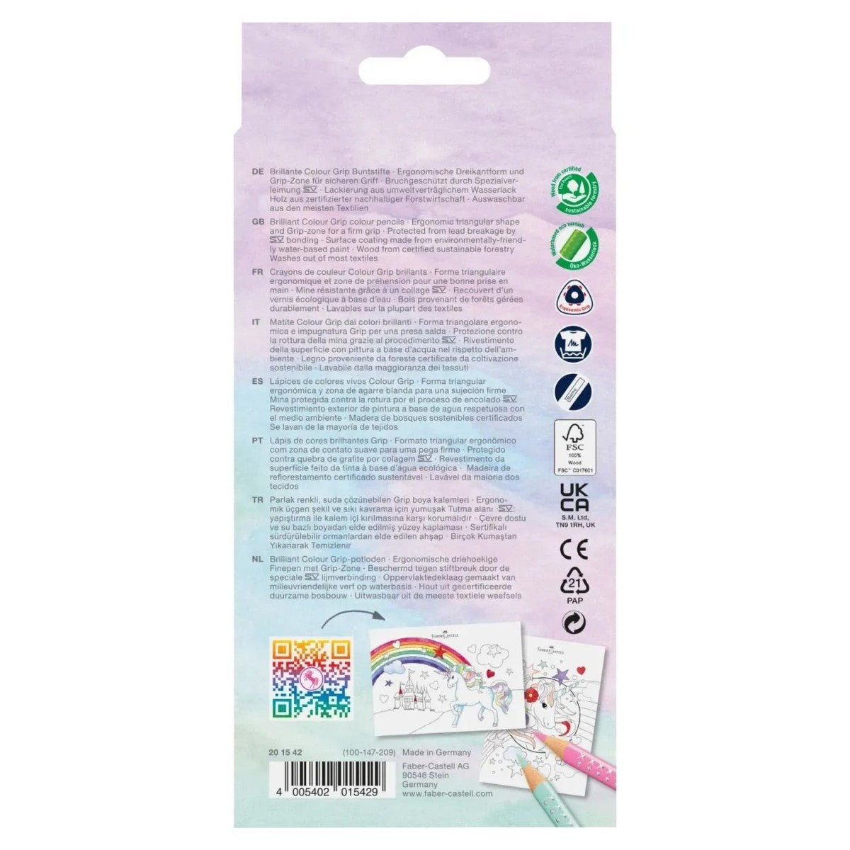 Faber-Castell Colour GRIP Buntstifte - Edition Einhorn - 10+3 Kartonetui