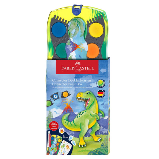 Faber Castell Farbkasten Connector / Dino-Edition / 12 Farben