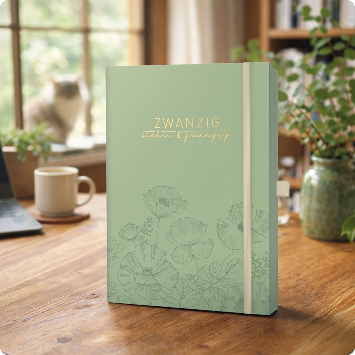 Business-Timer Deluxe 2026/2027 / 17 Monate / A5 / Green Poppy / Häfft-Verlag