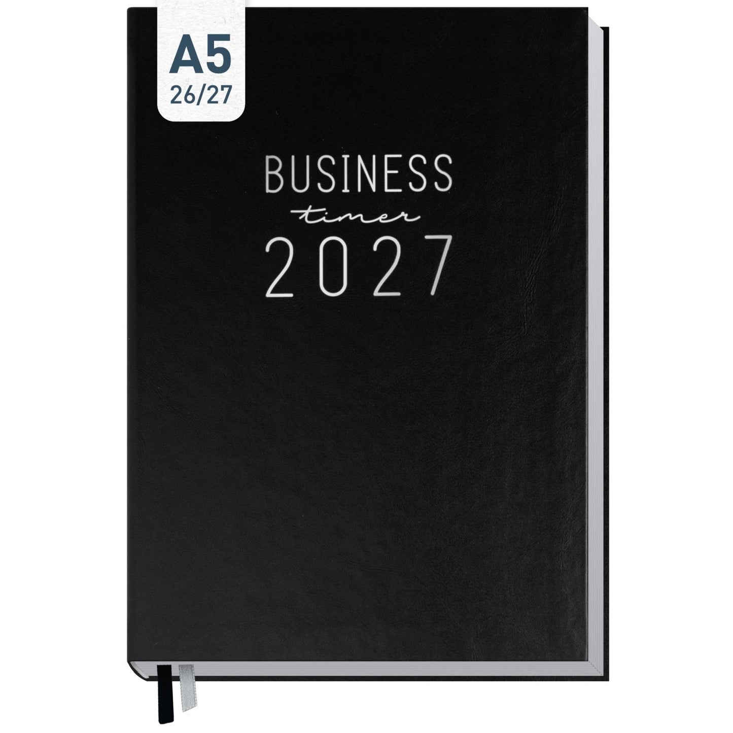 Business-Timer 2026/2027 / 17 Monate / A5 / Schwarz / Häfft-Verlag