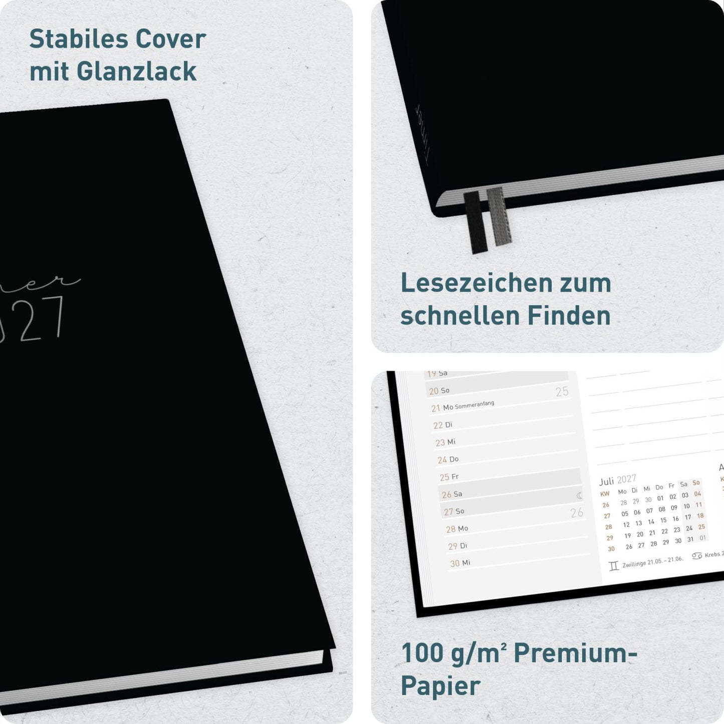 Chäff-Timer 2026/2027 / 17 Monate / A5 / Black Edition / Häfft-Verlag