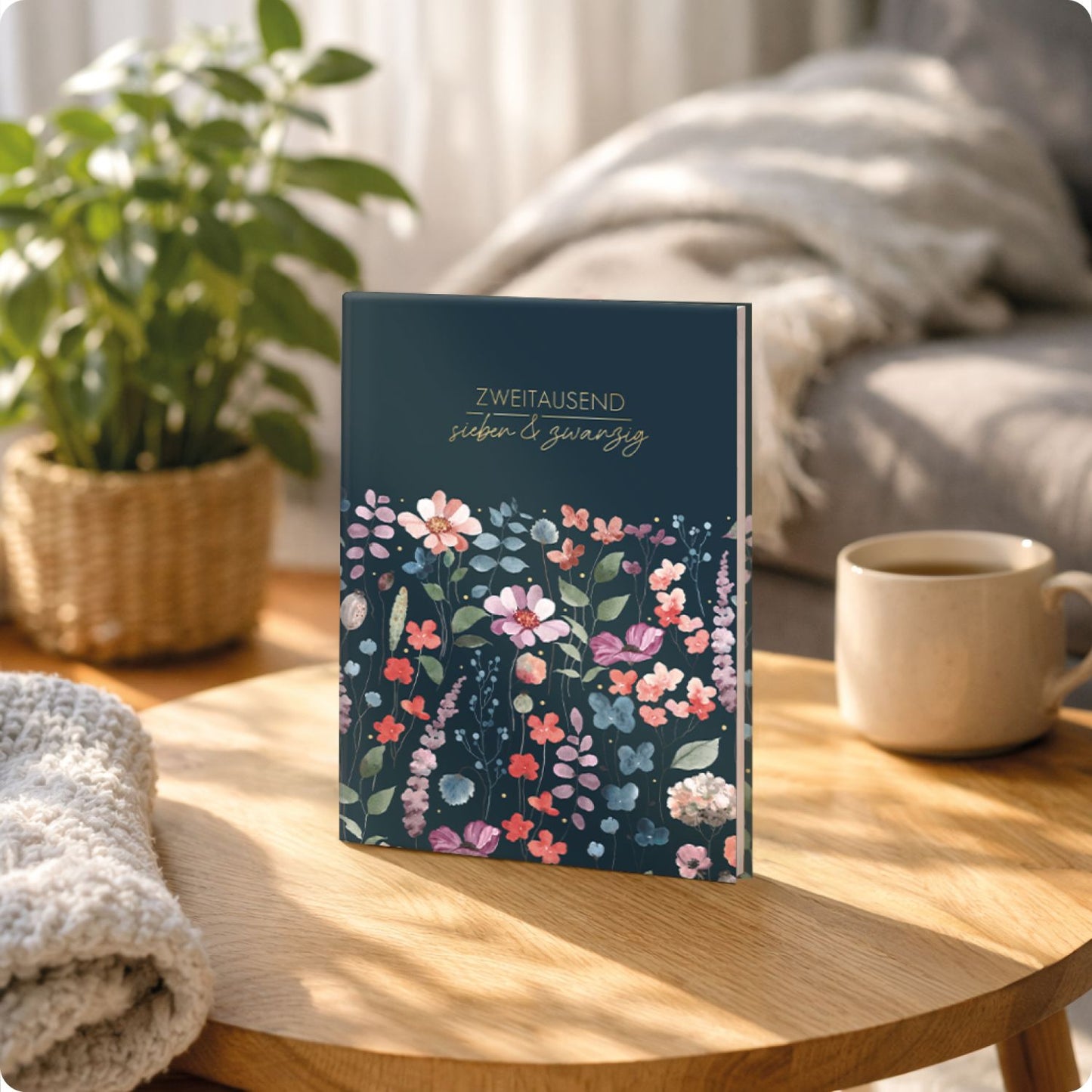 Chäff-Timer 2026/2027 / 17 Monate / A5 / Flower Inspiration blue / Häfft-Verlag
