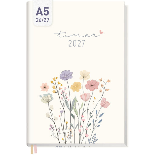 Chäff-Timer 2026/2027 / 17 Monate / A5 / Flower Joy / Häfft-Verlag
