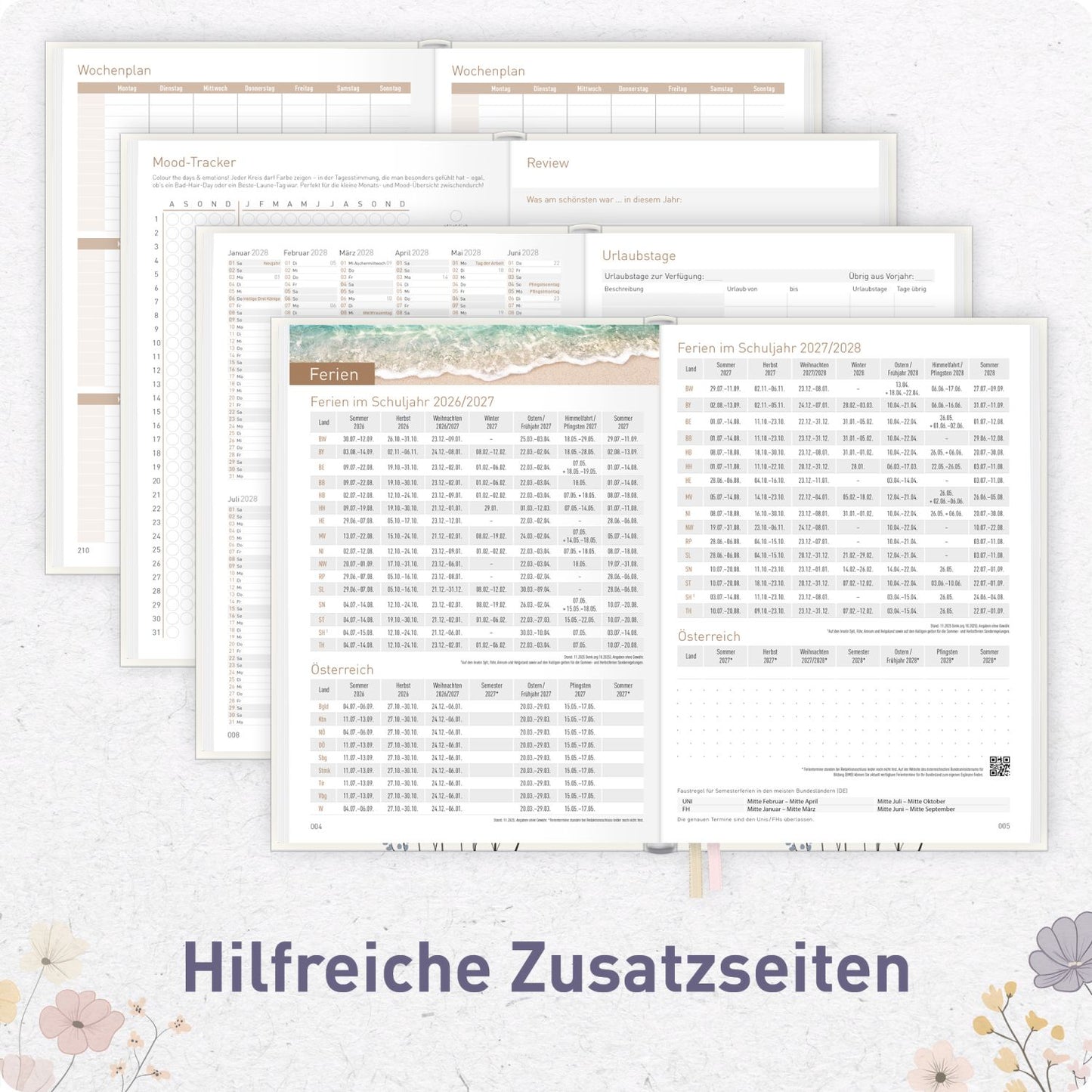 Chäff-Timer 2026/2027 / 17 Monate / A5 / Flower Joy / Häfft-Verlag