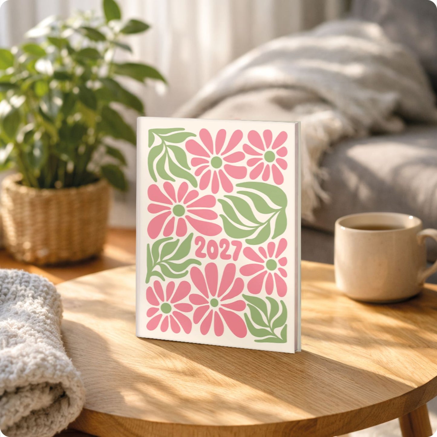 Chäff-Timer 2026/2027 / 17 Monate / A5 / Flower Power pink / Häfft-Verlag