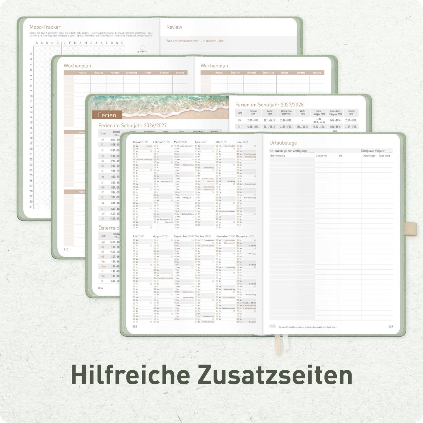 Chäff-Timer Deluxe 2026/2027 / 17 Monate / A5 / Salbei / Häfft-Verlag