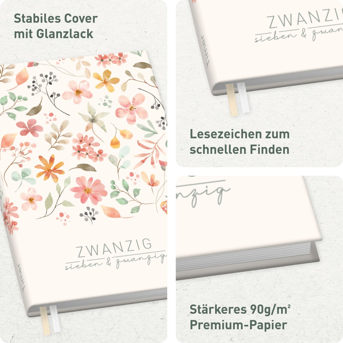 Chäff-Timer Mini 2026/2027 / 17 Monate / A6+ / Wild Blossoms / Häfft-Verlag