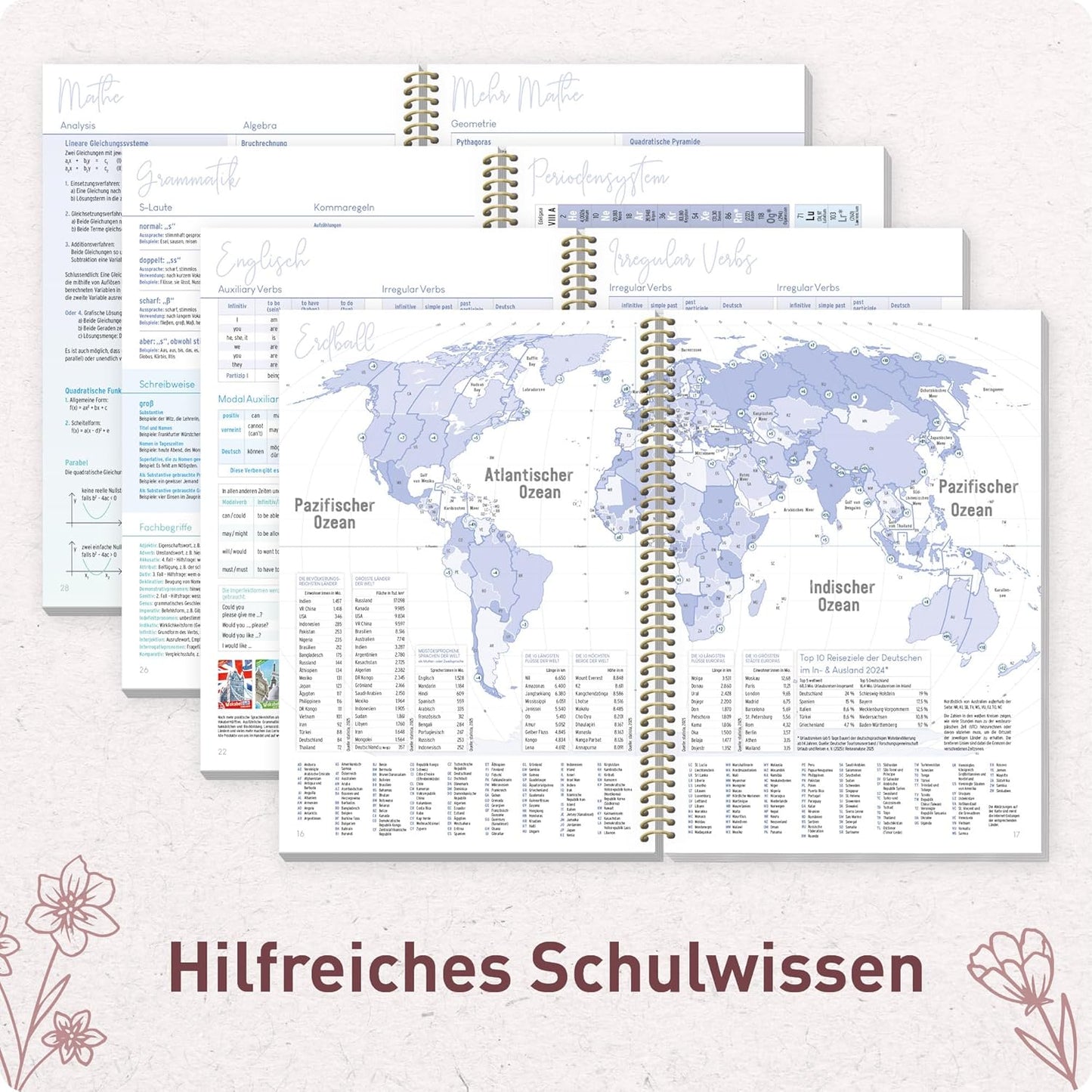Häfft College-Timer - Schülerkalender 2026/2027 / A5 / Fine Flowers rosé / Häfft-Verlag