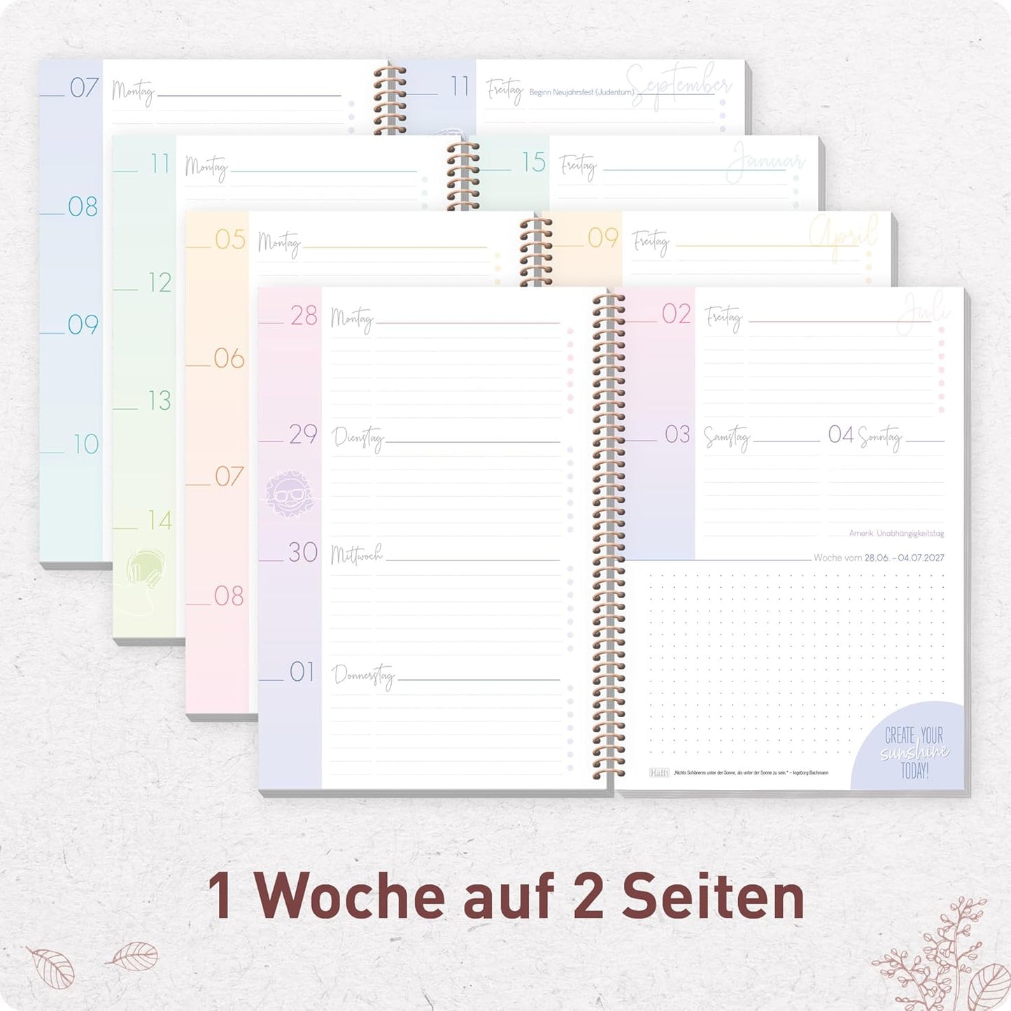 Häfft College-Timer - Schülerkalender 2026/2027 / A5 / Poppy / Häfft-Verlag