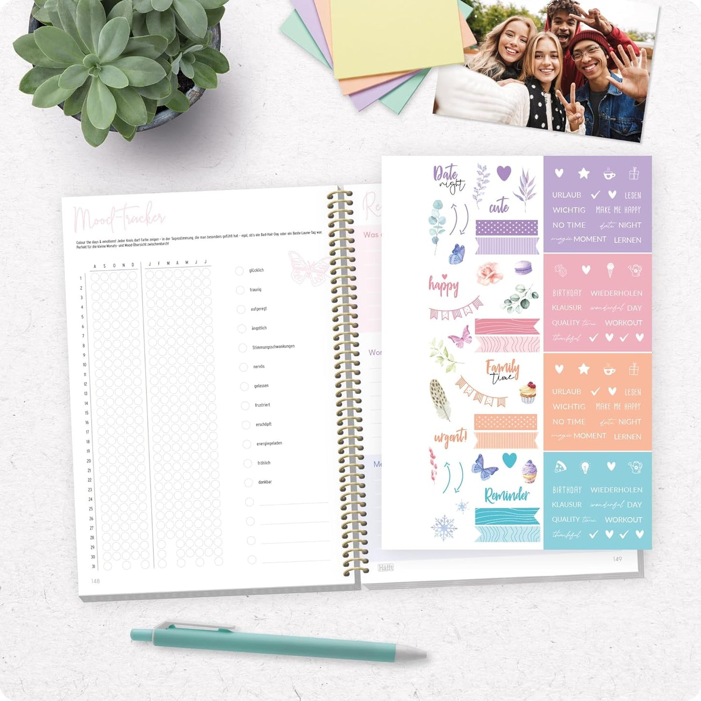 Häfft College-Timer - Schülerkalender 2026/2027 / A5 / Purple Leaves / Häfft-Verlag
