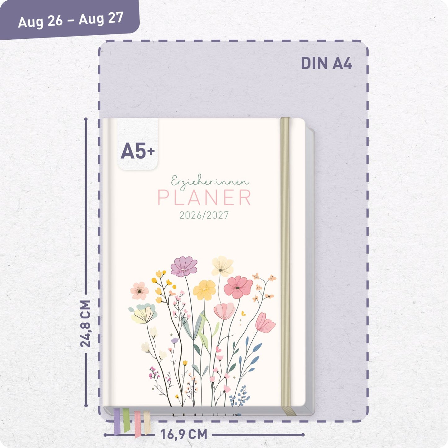 Häfft Erzieher-Planer 2026/2027 / A5+ / Flower Joy