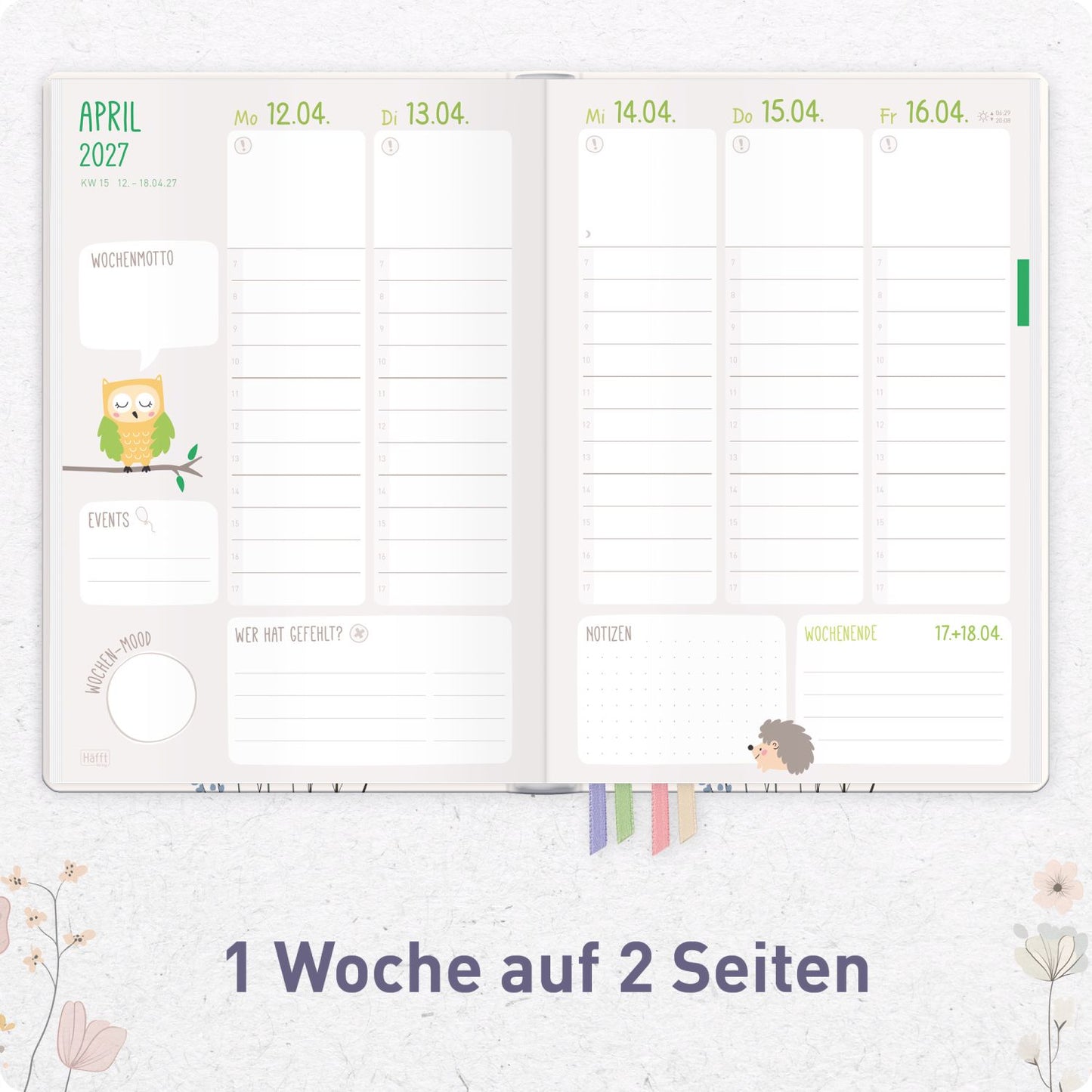 Häfft Erzieher-Planer 2026/2027 / A5+ / Flower Joy