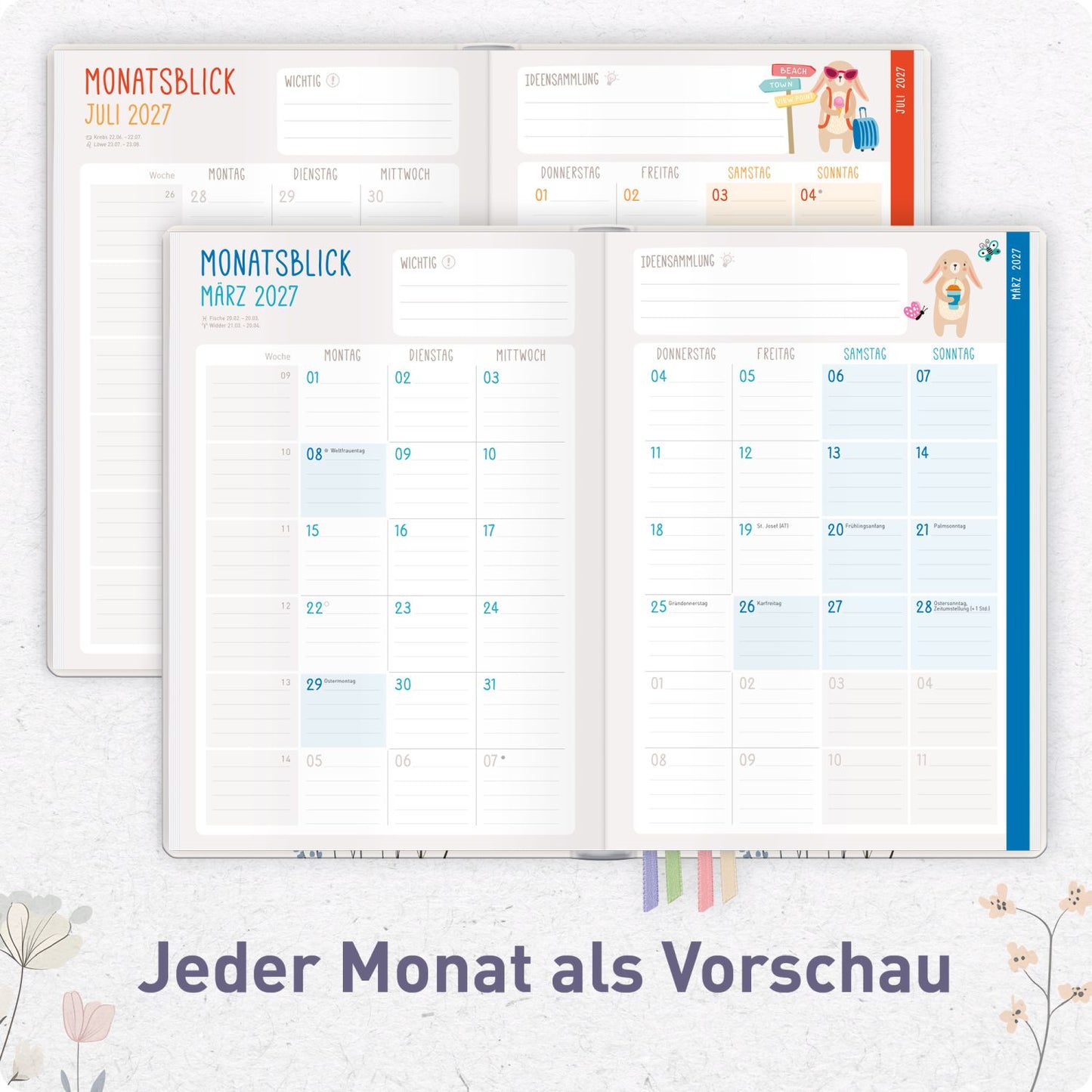 Häfft Erzieher-Planer 2026/2027 / A5+ / Flower Joy