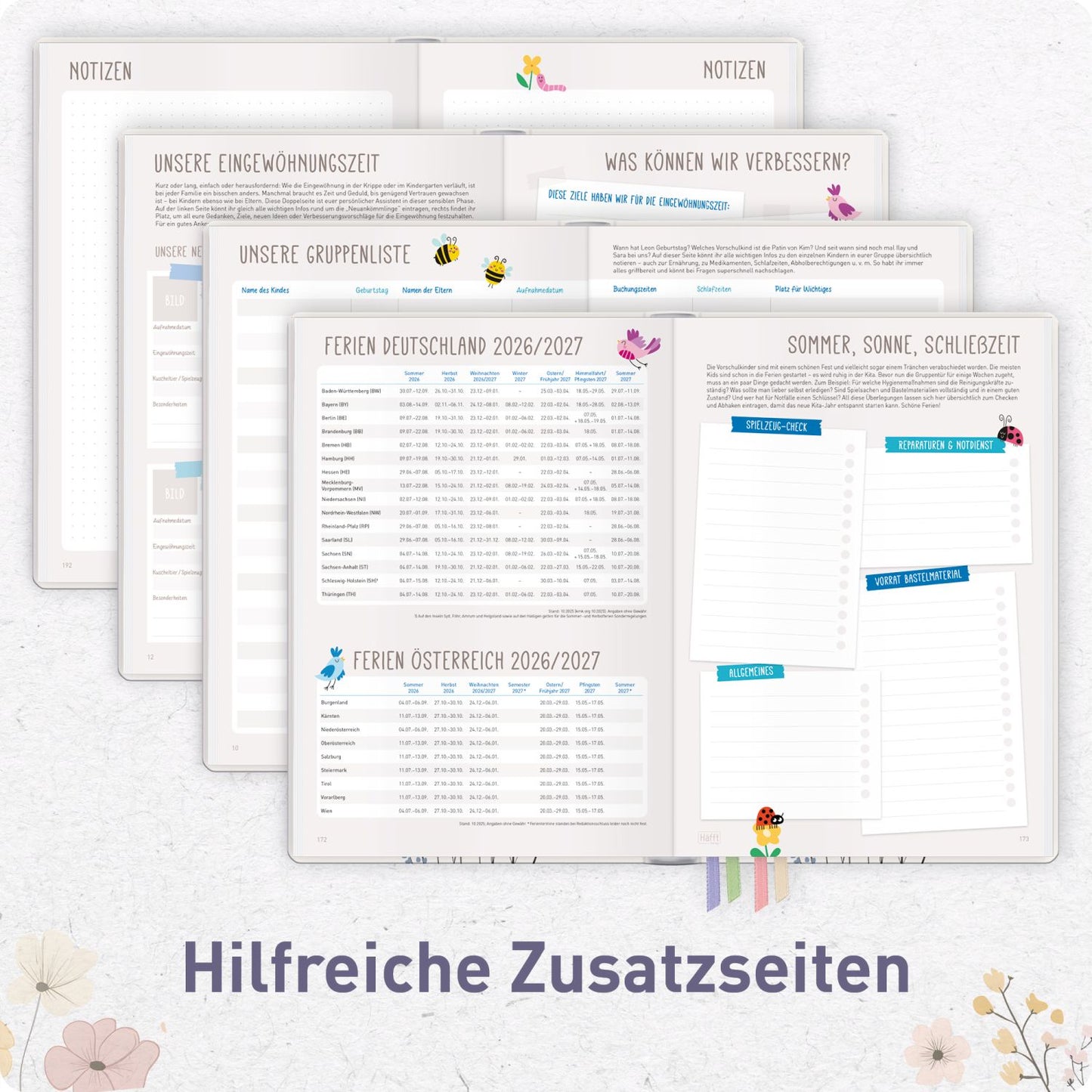 Häfft Erzieher-Planer 2026/2027 / A5+ / Flower Joy