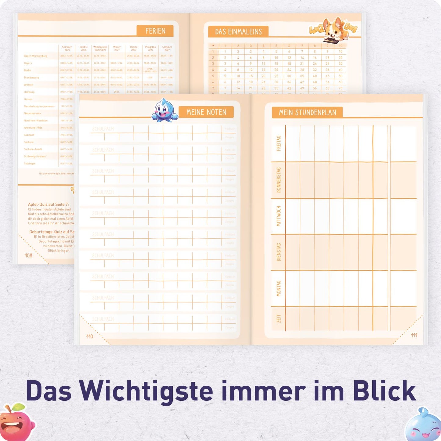 Das Grundschul-Hausaufgabenheft 2026/2027 / A5 / Einhorn / Häfft-Verlag