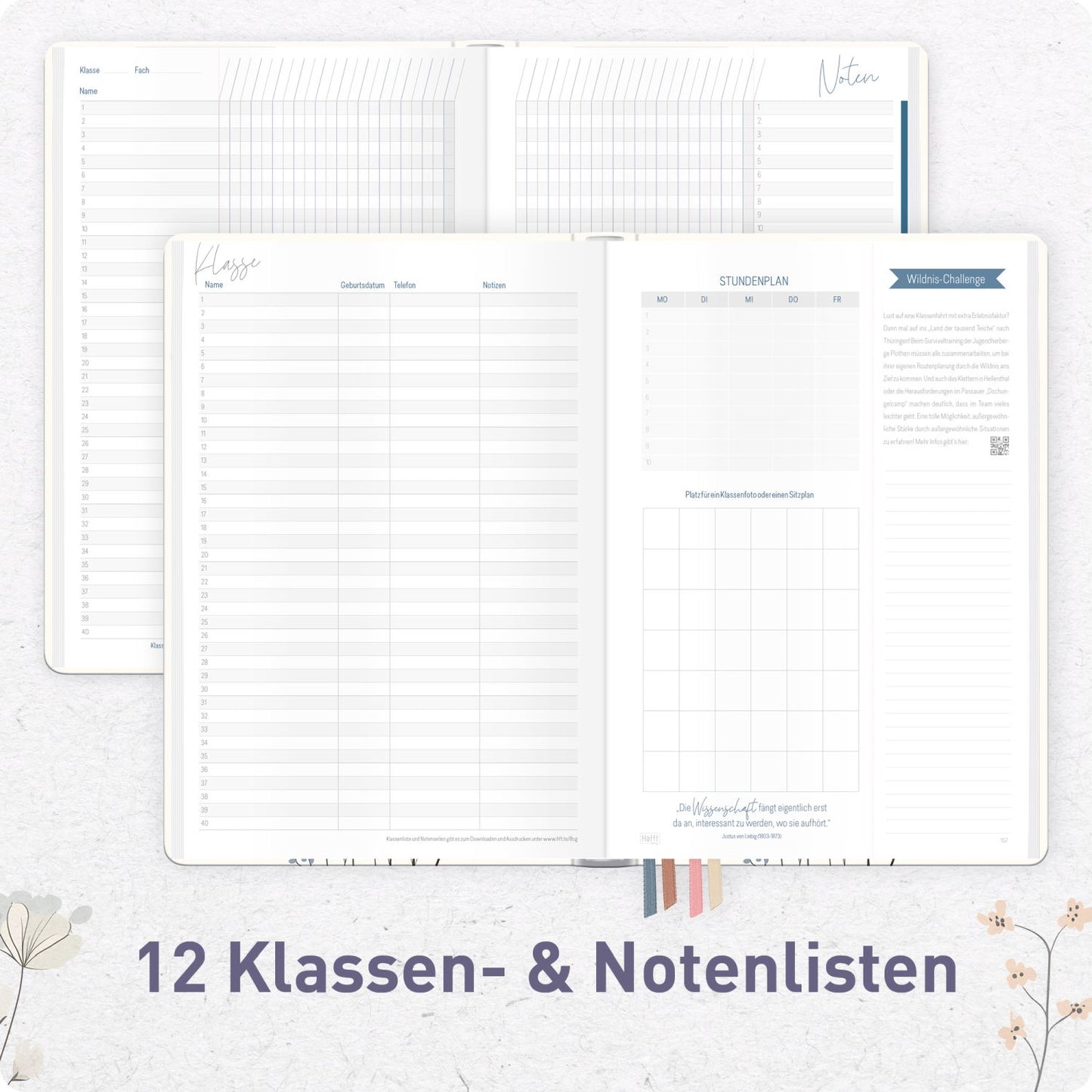 Häfft Lehrer-Planer 2026/2027 / A4+ / Flower Joy