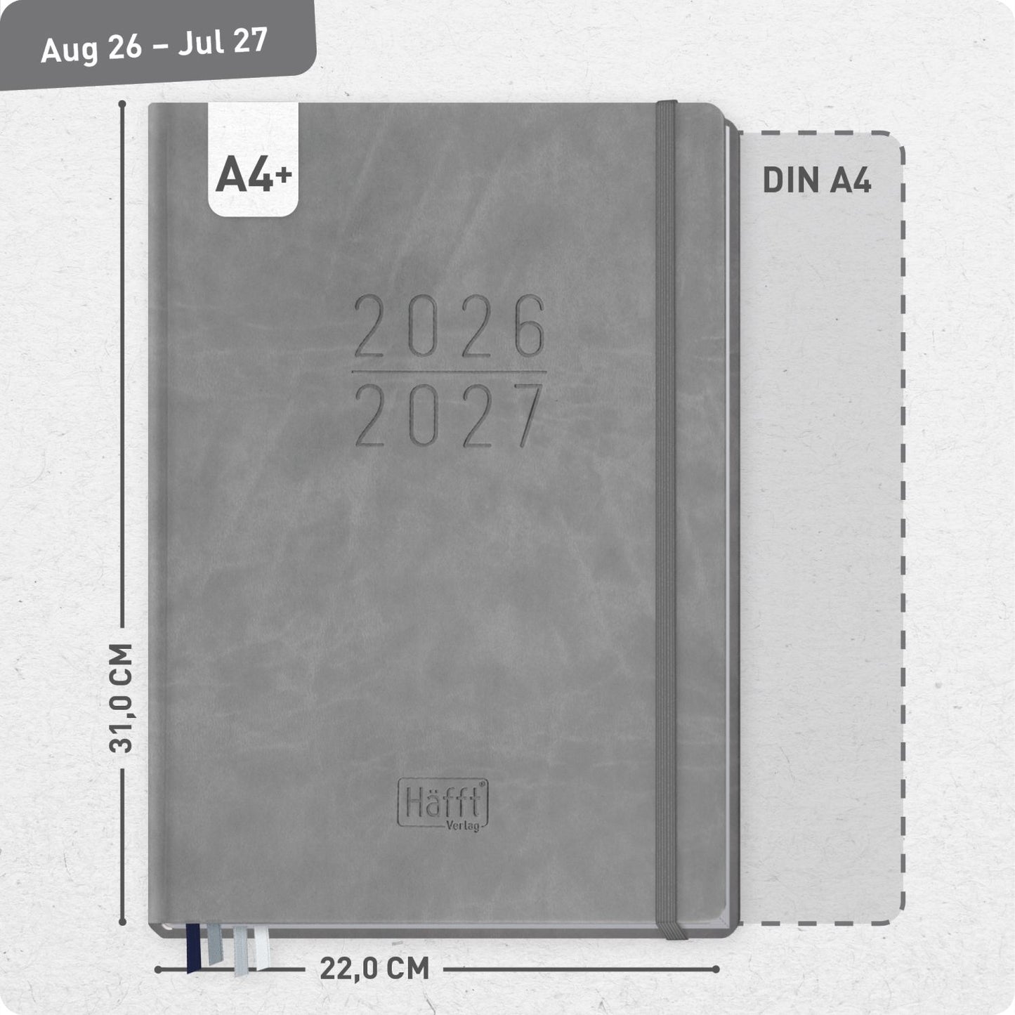 Häfft Lehrer-Planer 2026/2027 / A4+ / KL / Grey Edition