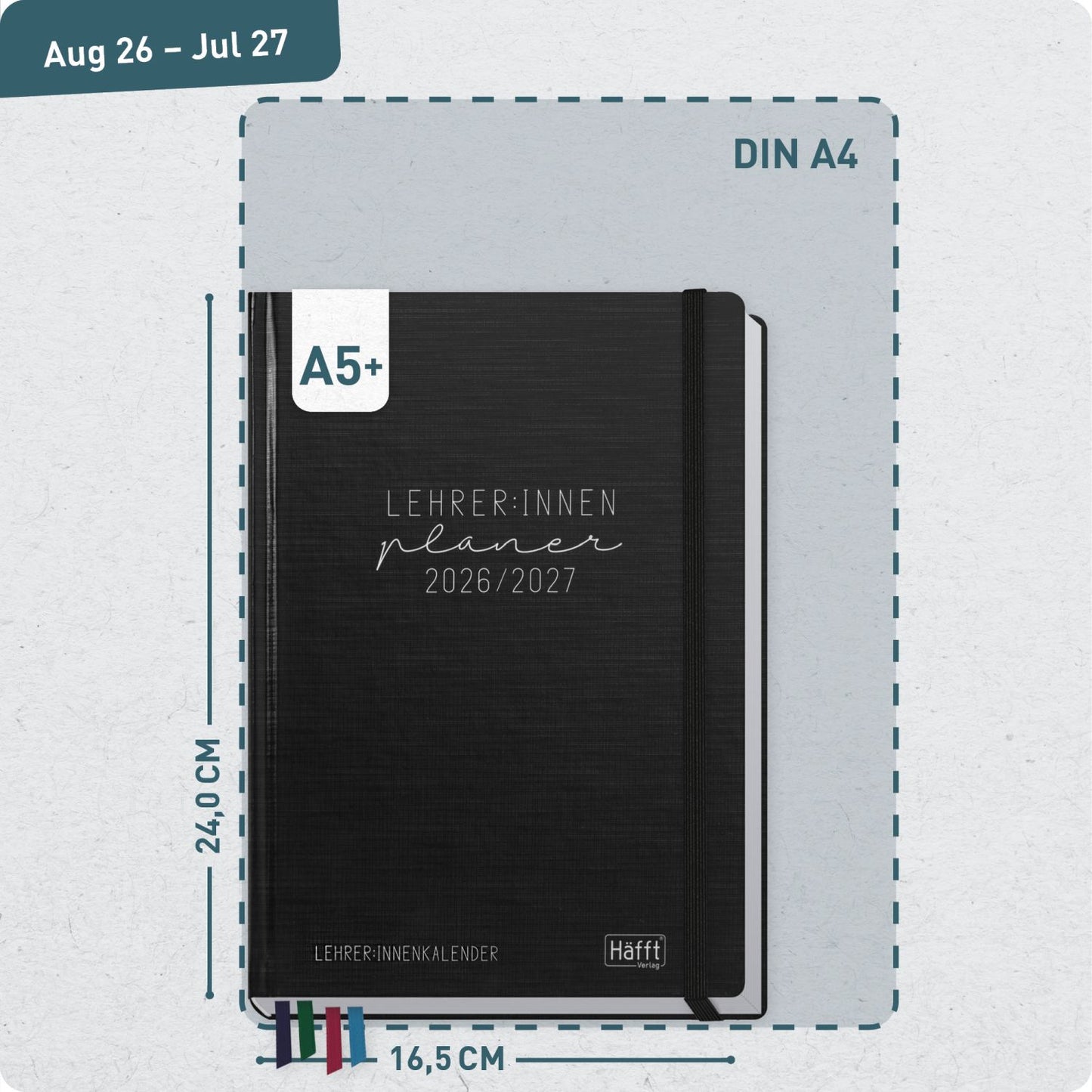 Häfft Lehrer-Planer 2026/2027 / A5+ / Black Edition